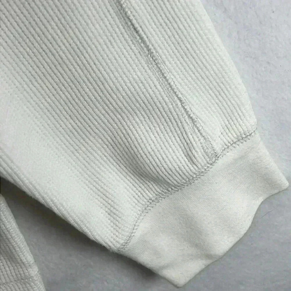 Banana Republic Waffle Knit Tee Size M Cream Cotton/Polyester/Spandex - Picture 5 of 10